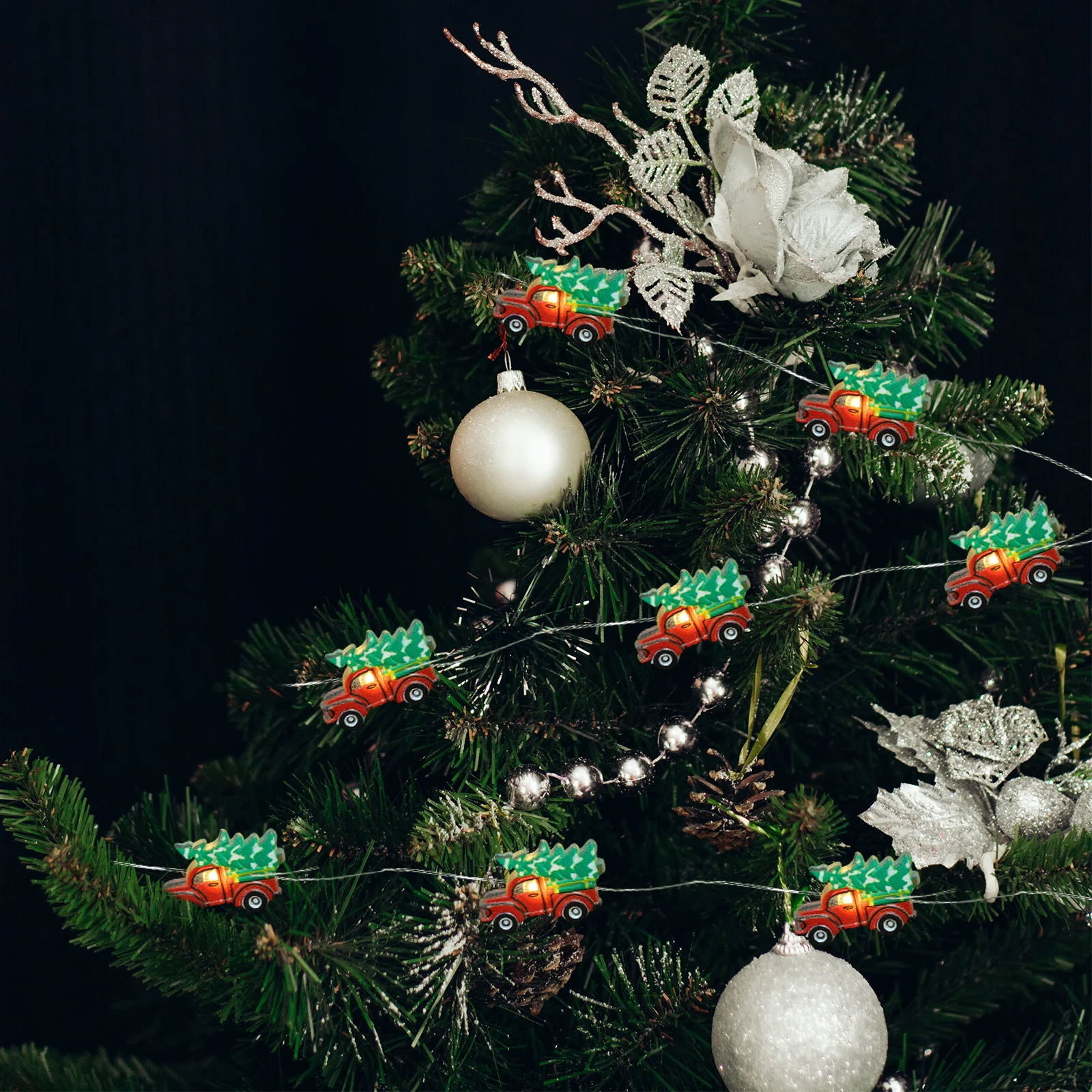 1 قطعة شجرة عيد الميلاد LED سلسلة ضوء الأحمر شاحنة مهرجان مصباح الإبداعية عيد الميلاد الزخرفية سلسلة ضوء أجواء دافئة #4