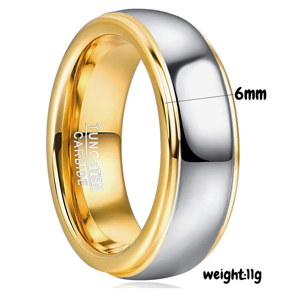Klassischer 4/6 mm Wolfram-Herrenring, beidseitig gebogen, Roségold, Edelstahlring für Frauen, Ehering, Paare, Schmuckzubehör – Detail 1