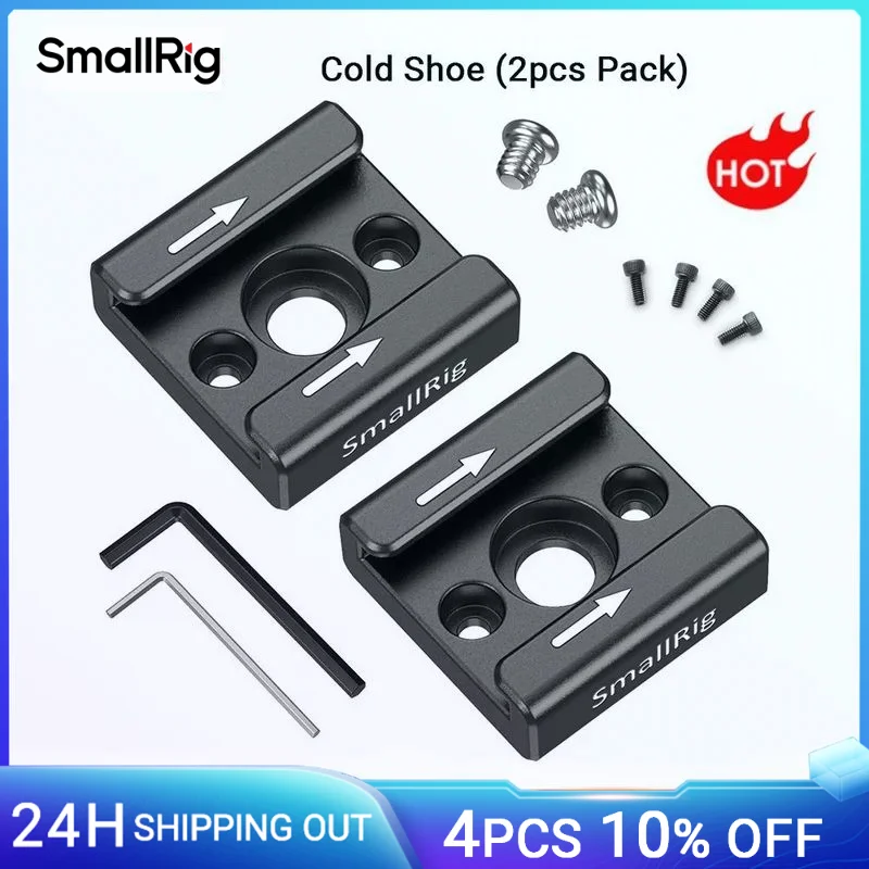 SmallRig Cold Shoe Mount Adapter With 1/4 Screws To Mount LED Light Monitor Handle Microphone 2 PCS DIY Camera Rig Set -2060