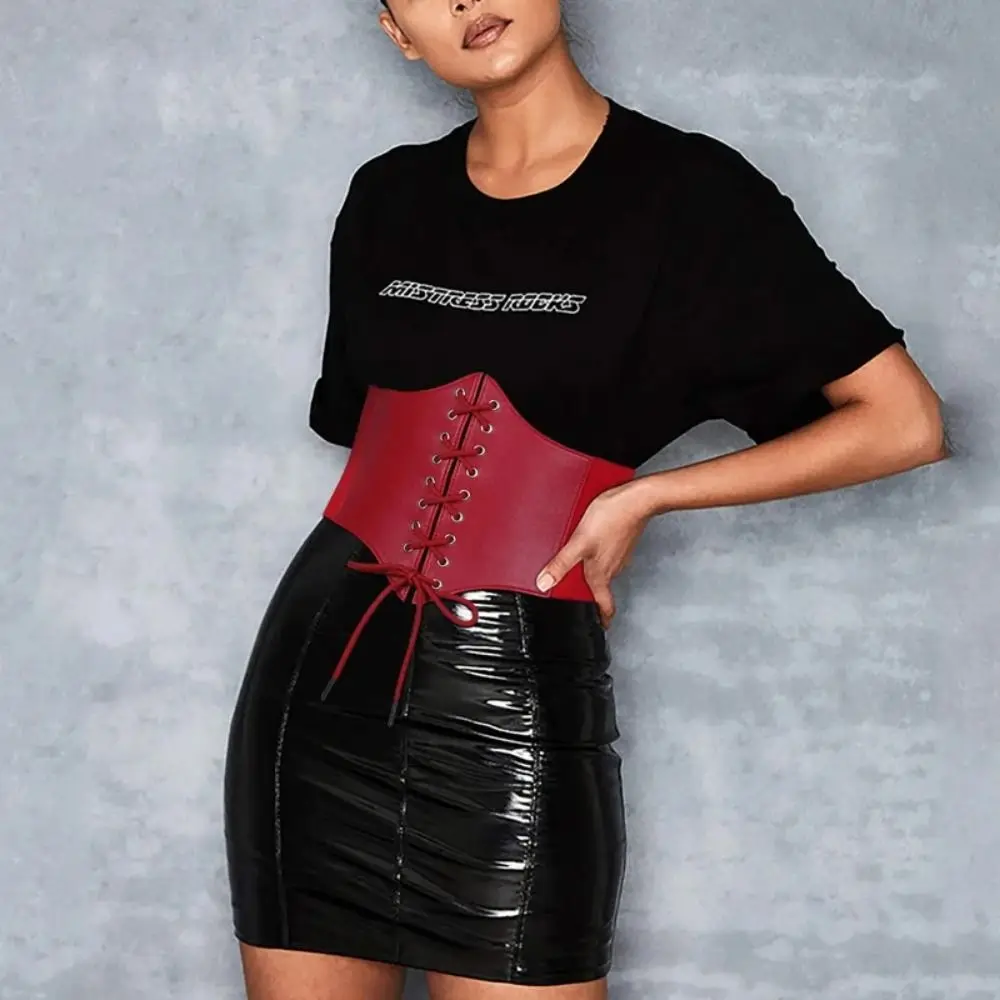 أزياء فاسق التخسيس أحزمة الجسم بو الجلود ملابس خارجية مشد للخصر حزام تنورة مرونة عالية