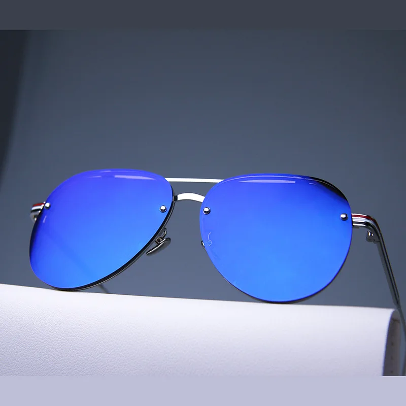 

New HD rimless sunglasses trendy women's fashion sunglasses UV-proof anti-glare aviator glasses