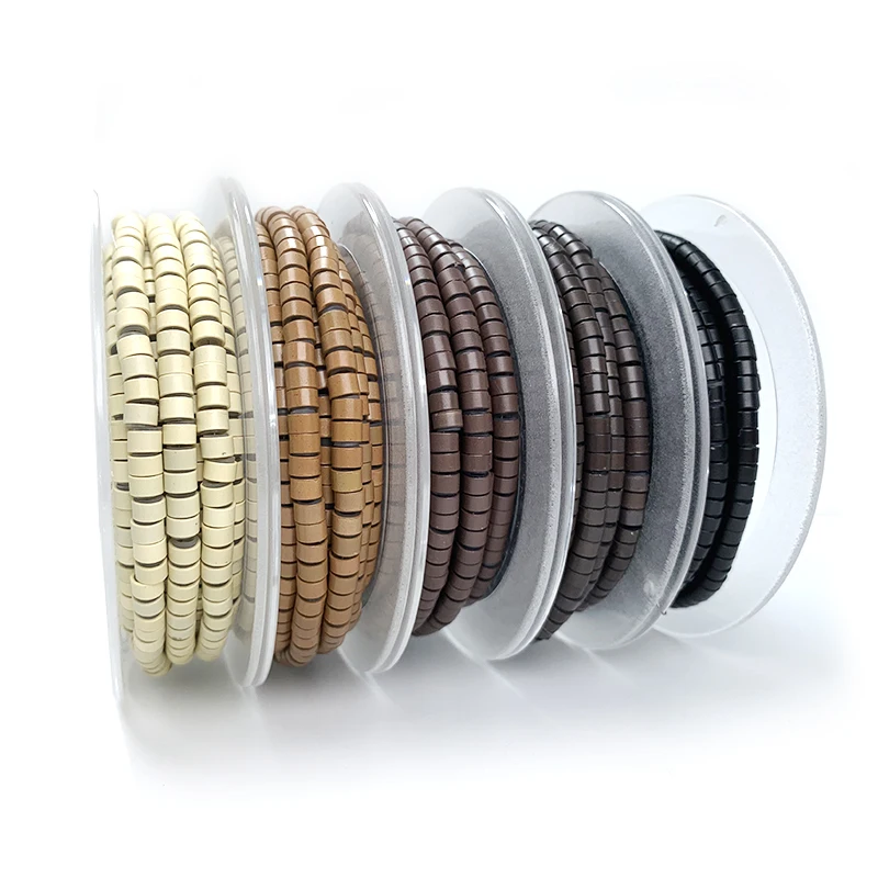 Micro anillos de 5.0mm, 1000 piezas/rollo, pre-cargados con silicona, cuentas de crimpado de aluminio para extensiones de cabello con plumas 6