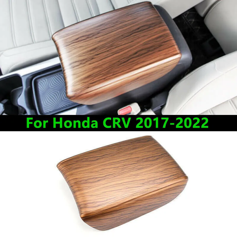 

Peach Wood Grain Armrest Storage Box Panel Cover Trim For Honda CRV 2017-2022