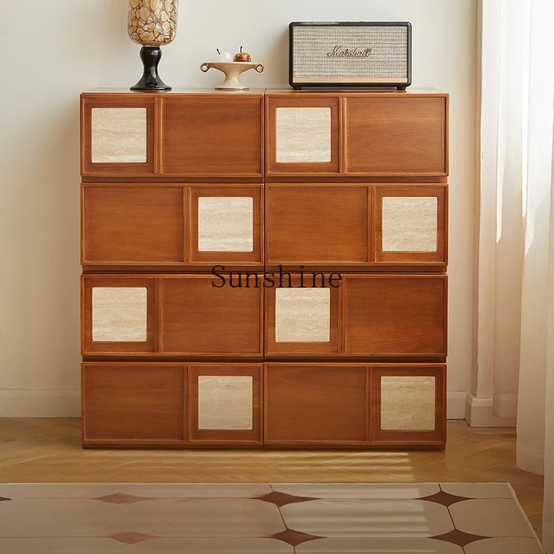 

Antique style modular TV cabinet simple living room boxwood card door cabinet