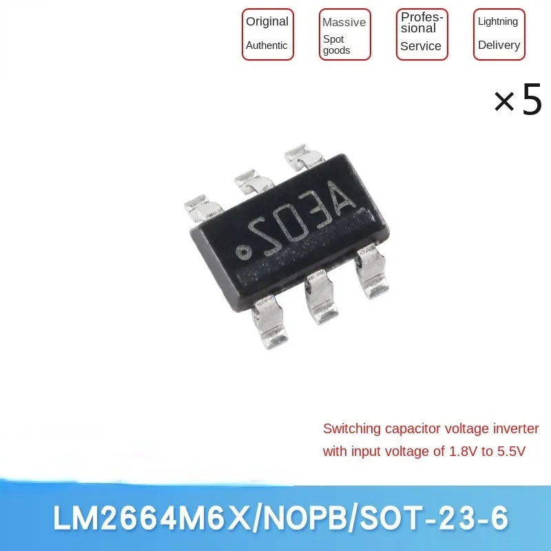 Original LM2664M6X/NOPB SOT-23-6 switched capacitor voltage converter chip (5PCS)