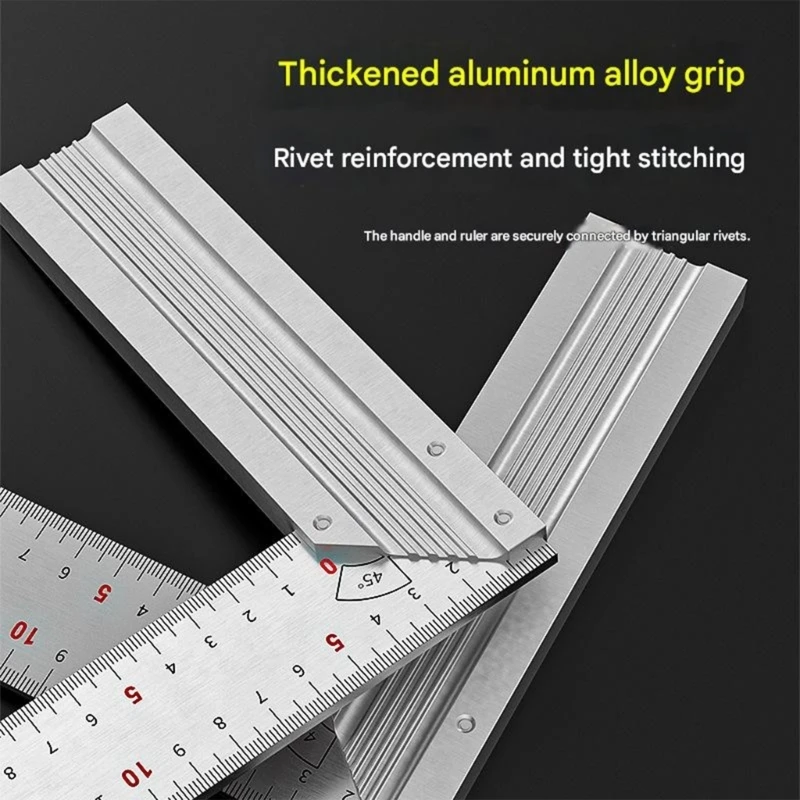A2BE Aluminum Square Ruler For Marking And Measuring Right Angles In DIY Projects And Home Improvement
