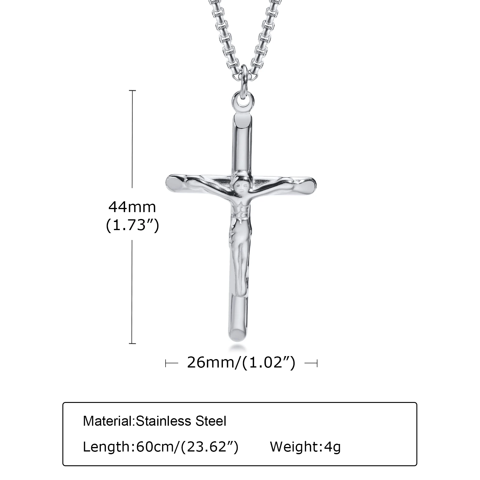 Edelstahl Kreuz Halskette Katholizismus Jesus Anhänger Gold Farbe Kragen Kirche Gebet Glaube Schmuck für Männer Frauen Geschenk