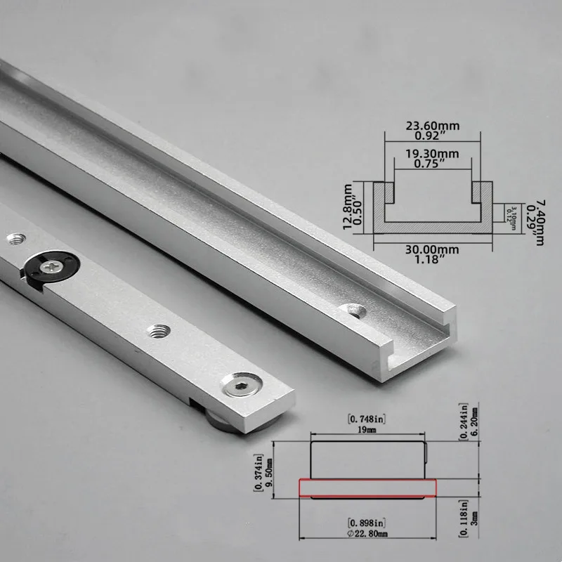 2pcs T Track and Miter Track Jig Kit ,T Slot Miter Bar Slider Kit - Woodworking Table Saw Miter Gauge Rod T-Bar T-Slot T-Slider