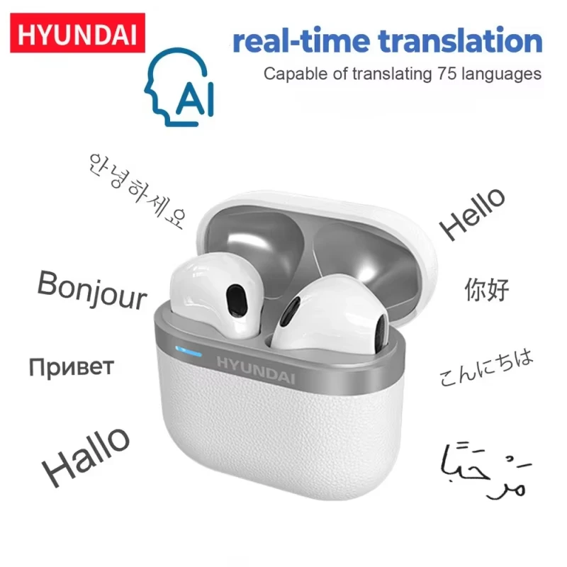 اختيار HYUNDAI HY-T02 Pro AI سماعة لاسلكية تعمل بالبلوتوث 5.4 100+ سماعات ترجمة اللغة ذكي صوت مساعد سماعات أذن جديدة #1