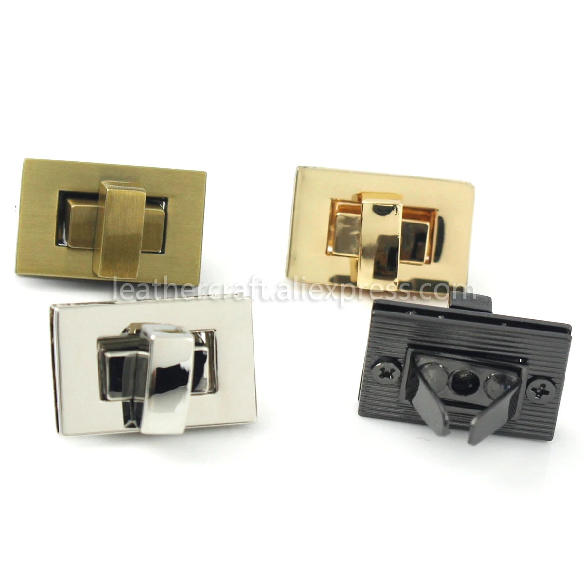 Picture 6: 1x Metal Square Tiny Bag Turn Lock Twist Lock Clasp Leather Craft Women Bag Handbag Shoulder Bag Purse DIY Hardware 1-1/16