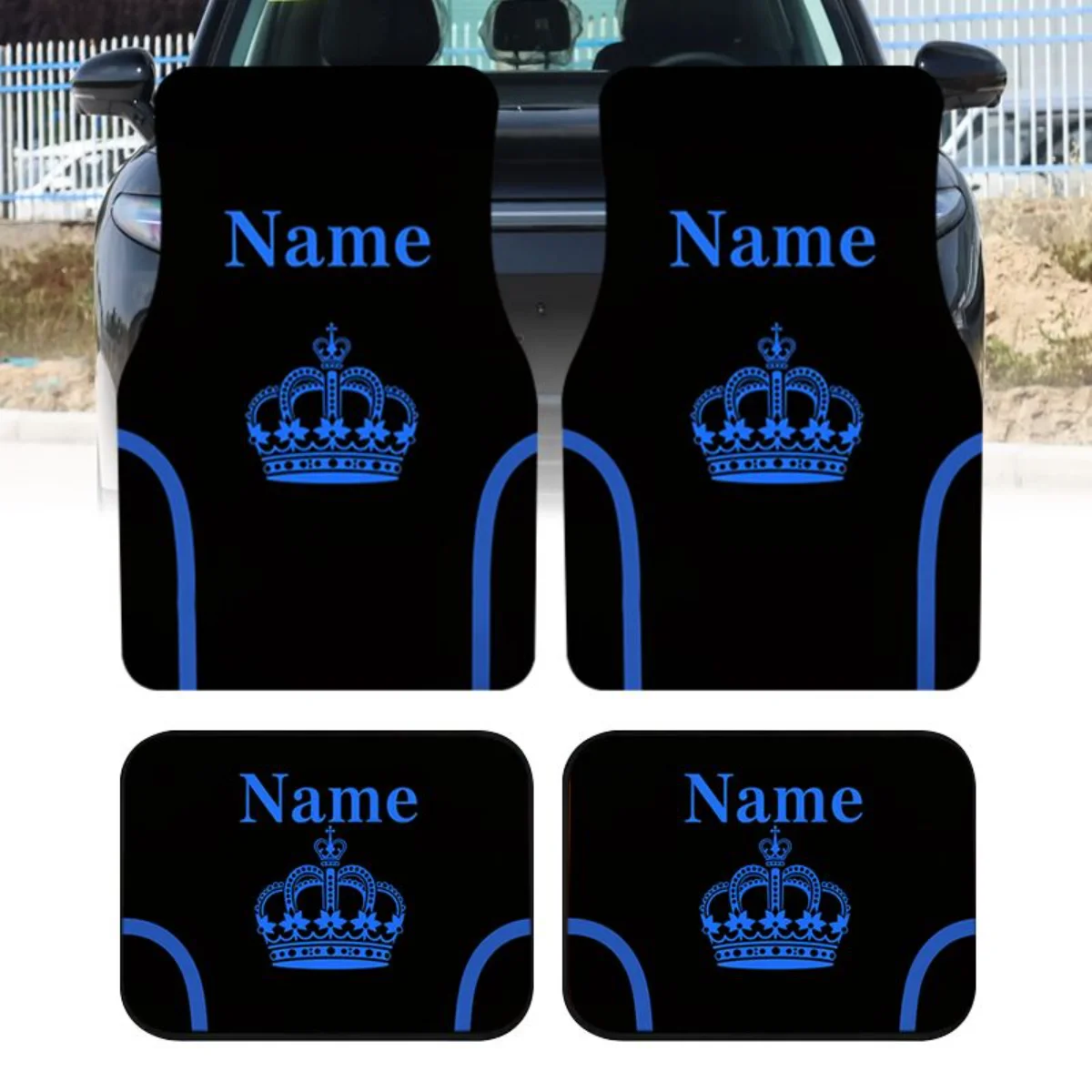 Custom Name Blue Crown Car Flo - Car Accessories Name 评论和价格