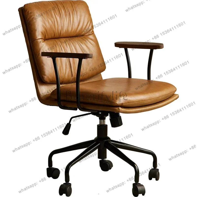 Black Walnut Book Chair Computer Chair Ergonomic Office Book Chair Comfortable And Sedentary Backrest Lifting And Rotating