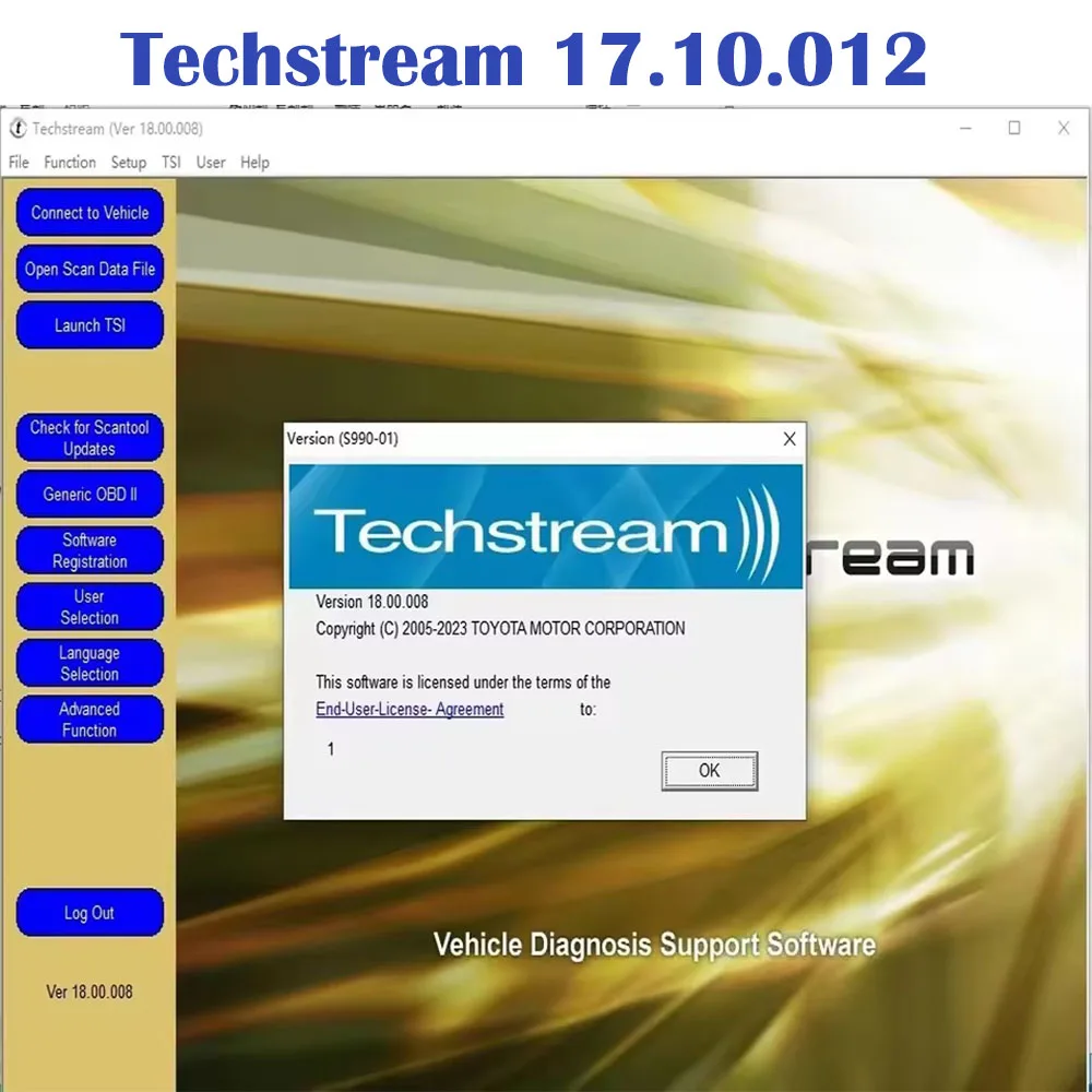 

2023 Newest software For MINI VCI Techstream 17.10.012 coding diagnose scanning OTC Scanner ECM ECU coding diagnose for Toyota