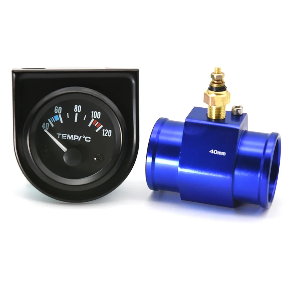 52mm Gauge Car Motor Water Temperature Gauge 40-120 C Water Temperature Gauge Adaptor Joint Pipe Sensor Radiator NPT 1/8