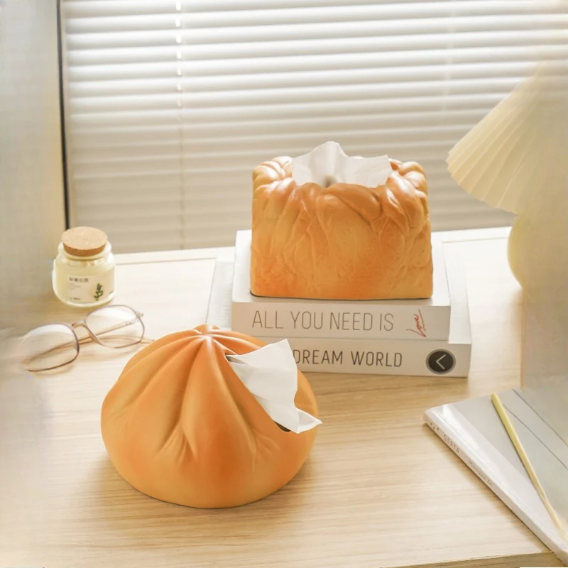 

Ins Toast Bread-Shaped Tissue Box Holder for Home Office Bathroom Decor and Storage Tea Table Ornament Tissue Paper Box Cover