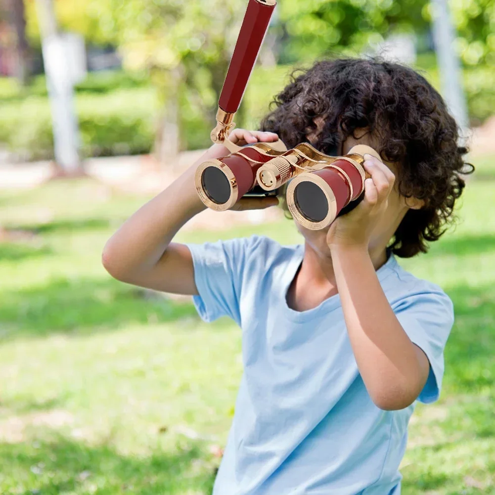 Telescopio binoculare da teatro 3X25 portatile per donne, ragazze, bambini, bianco