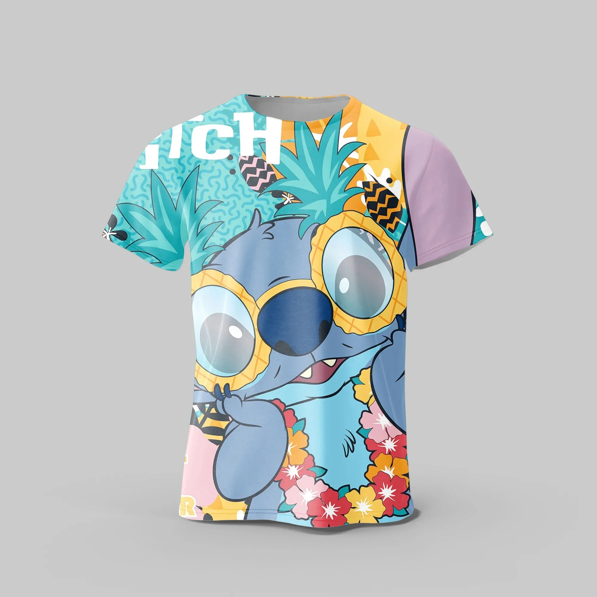 Lilo Stitch Children's T-shirt Disney Boys Girls T-shirt 3D Printed Short Sleeve Fashion Men's T-shirt Oversized Men's Clothing