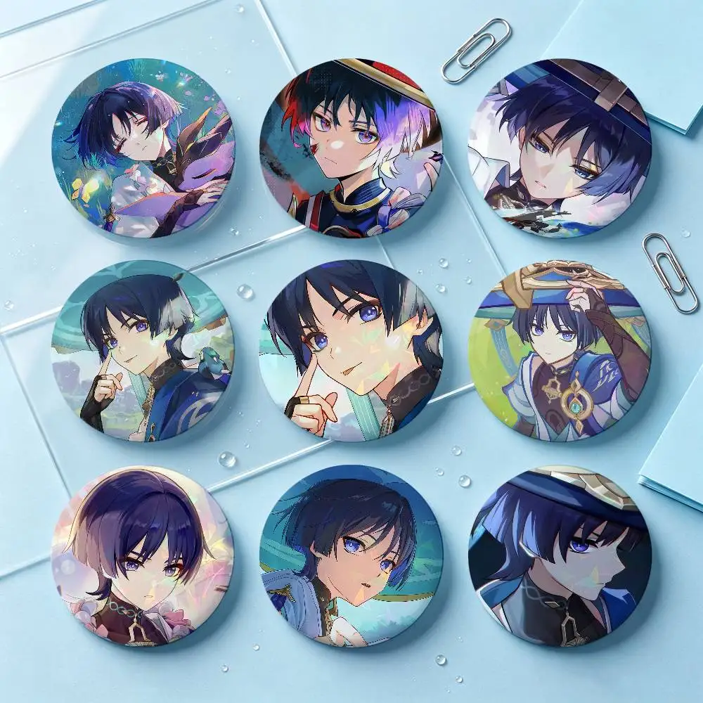 Wanderer Genshin Impact Badges 25 32 44 58 75 Mm Round Cosplay Pin Bag Decor Fans Collect Friends Gifts Brooch Souvenir