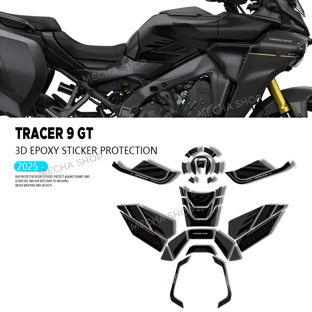 

For Tracer 9 GT Tank Protector Tracer 9GT 2025 Stickers Motorcycle Accessories Fuel Tank Waterproof Scratch 3D Resin Stickers