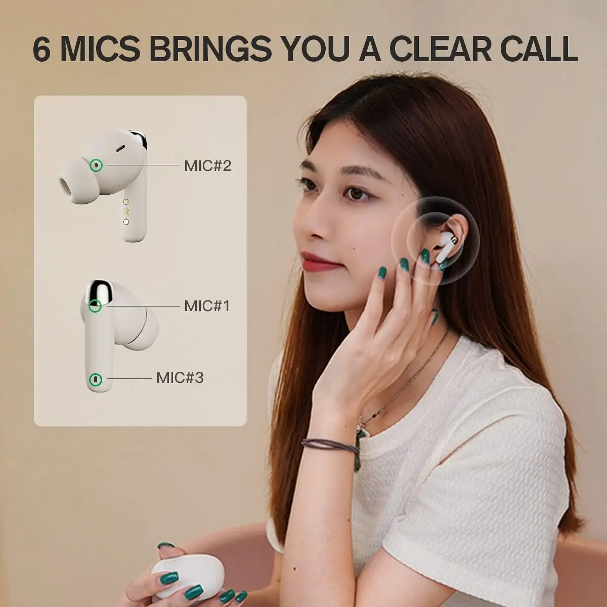 Imagem -04 - Ikf-fone de Ouvido sem Fio Bluetooth Anc Earbuds Cancelamento de Ruído Ativo Auscultadores Hifi com Microfone 36 Horas Playtime