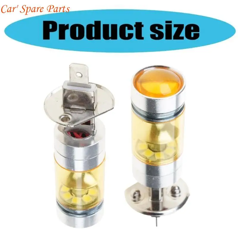 

Y4UA Bright Light Bulbs for Car Vehicle Replacement LED Fog Lamp Bulb 3000K H1 100W 20 LEDs DRL Driving Fog Light Bulbs