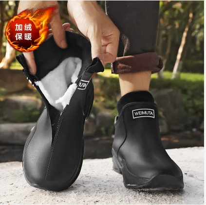 

Lightweight Short Rain Boots Women's Outdoor Fishing Waterproof Non-slip PVC ShoesPure Color Adult Shoes Zapatillas Para Hombre