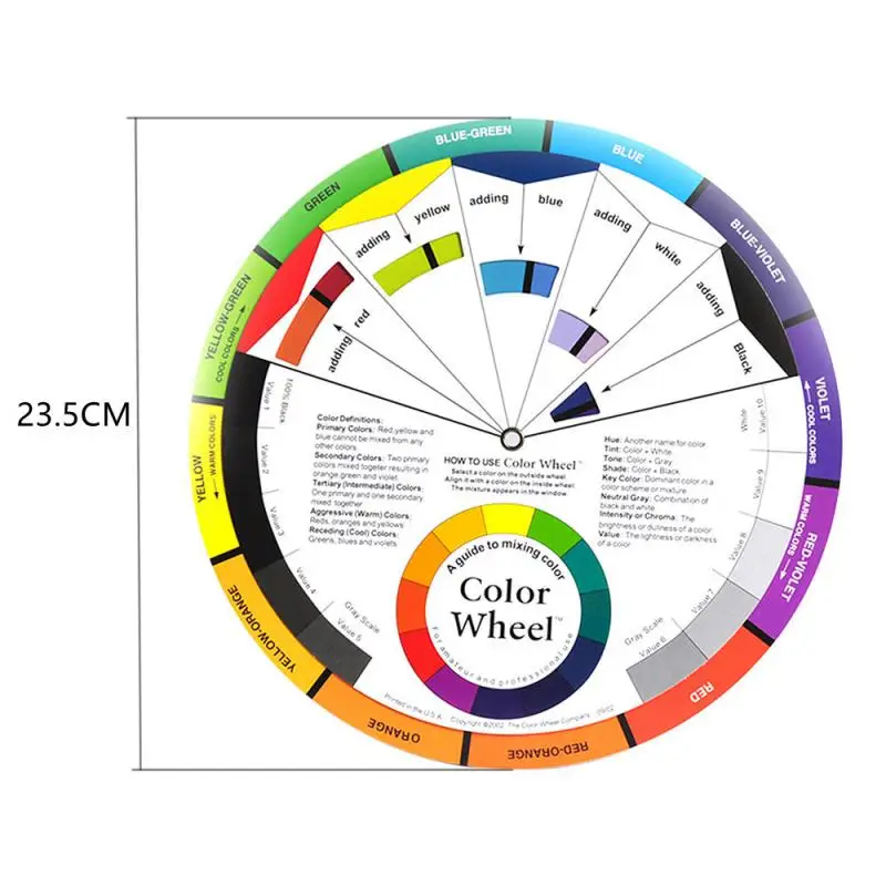 Professional Color Mixing Roda Ink Chart, projeto do cartão de papel, Central Circle gira, Tattoo, Nail Pigment, Orientação, Round, 1-10Pcs