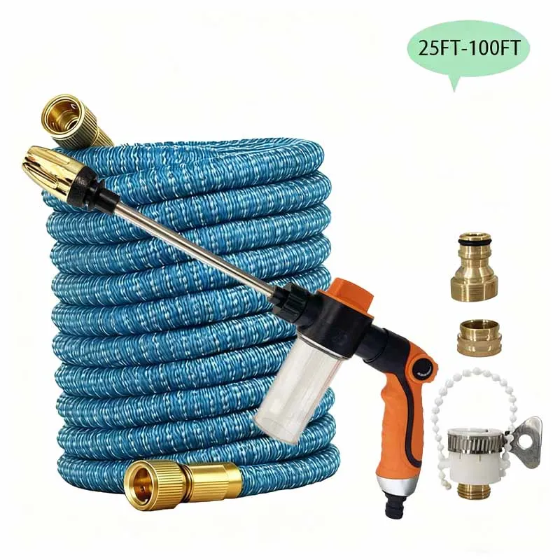

Расширяемый волшебный шланг, многофункциональный набор водяных пистолетов высокого давления для автомойки, инструменты для полива и орошения на открытом воздухе, садовый шланг