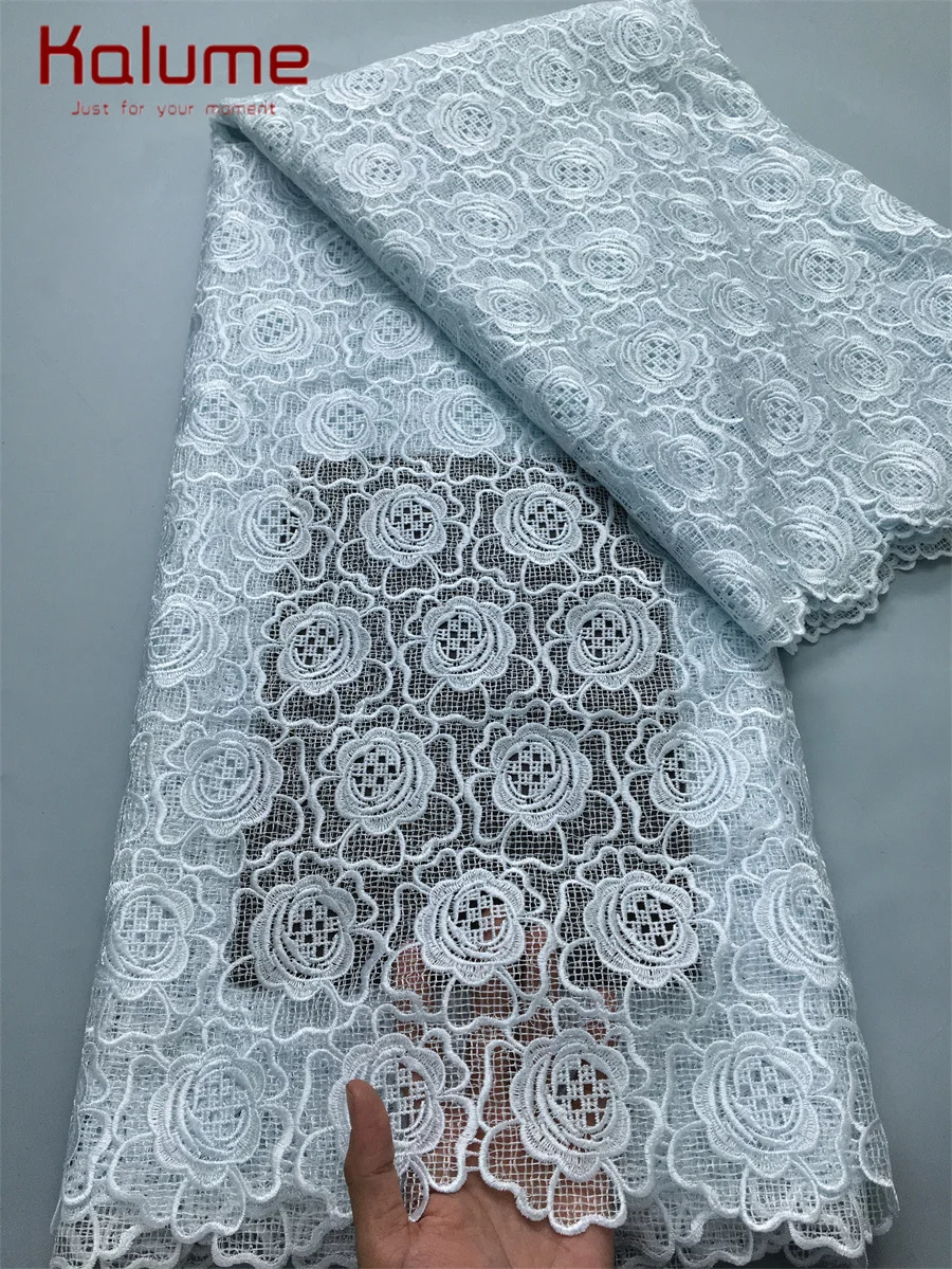 

Kalume Latest African Guipure Cord Lace Fabric 2025 High Quality Nigerian Lace Fabric for Sewing Embroidery Wedding Dress F4156