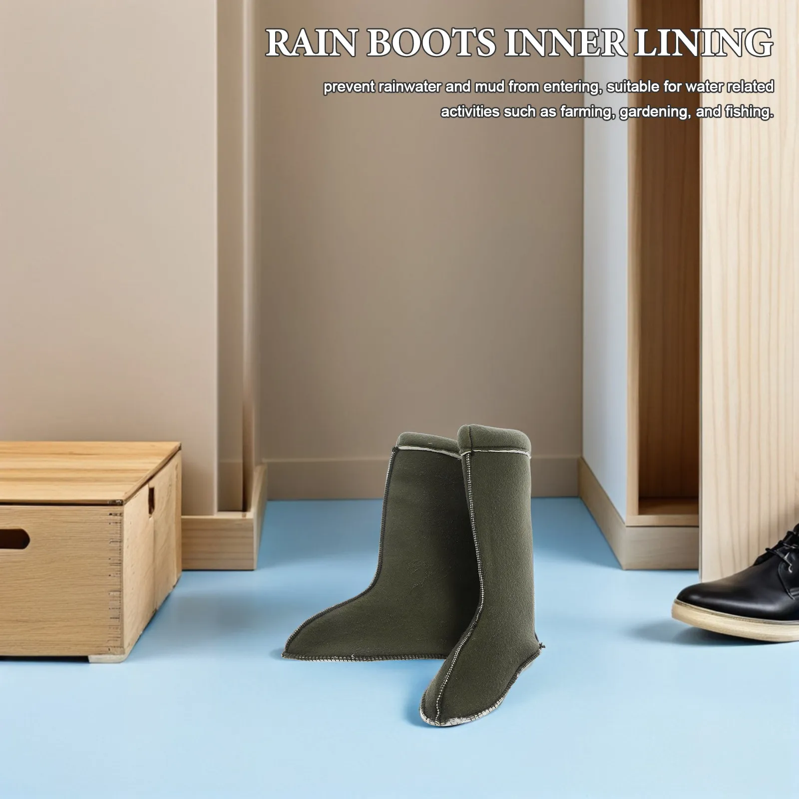 1Pair Detachable Winter Boot Liners Waterproof Warm Thermal Shoe Inserts for Rain Boots Snowboarding Boots Hunter Gardening
