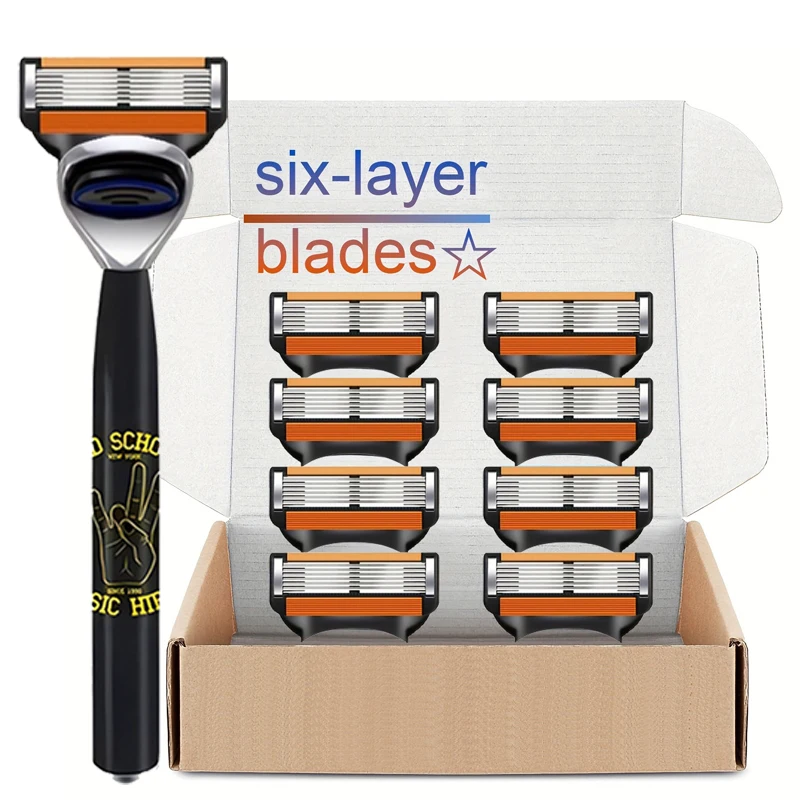 

Бритва, бритва Fusion 5, мужская бритва, мужская бритва, набор бритв, 6-слойные лезвия для бритвы, материал из нержавеющей стали