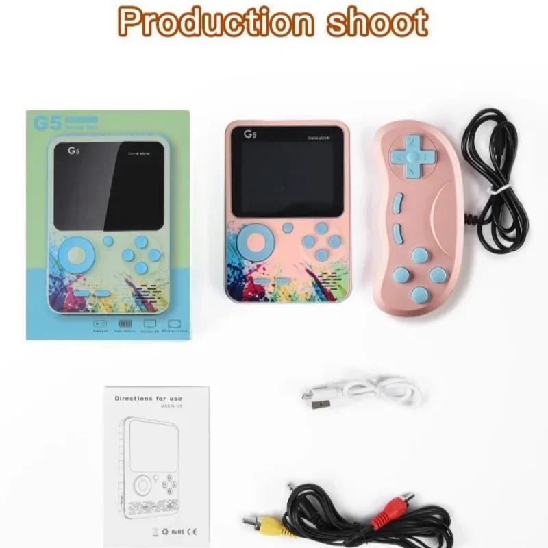 G5 وحدة تحكم بجهاز لعب محمول مع 500 لعبة ريترو كلاسيكية 3.0 بوصة شاشة لوحة ألعاب محمولة 1020 مللي أمبير بطارية قابلة للشحن مهرجان هدية #6