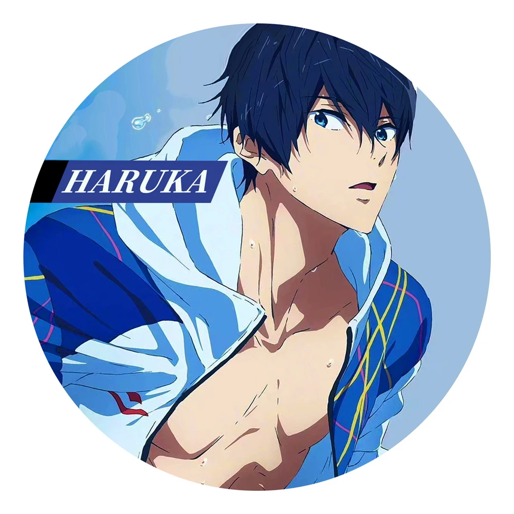 Broche de hojalata SPTE para disfraz de Nanase, Pin de insignia de disfraz, accesorios de Anime gratis, Haruka Rin Matsuoka Tachibana Makoto ikuya, 58mm