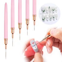 Ensemble de pinceaux pour Nail Art, 5 pièces, Kits de pinceaux pour ongles en Gel UV, ligne à rayures françaises, peinture, dessin, stylo à fleurs, outil de manucure professionnel 4