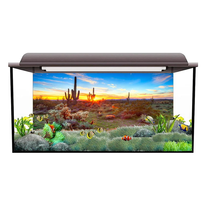 Decoration Aquarium Background Ornament Poster Desert LandscapeThe Aquarium Landscape Self Adhesive Fish Tank Backing Paper