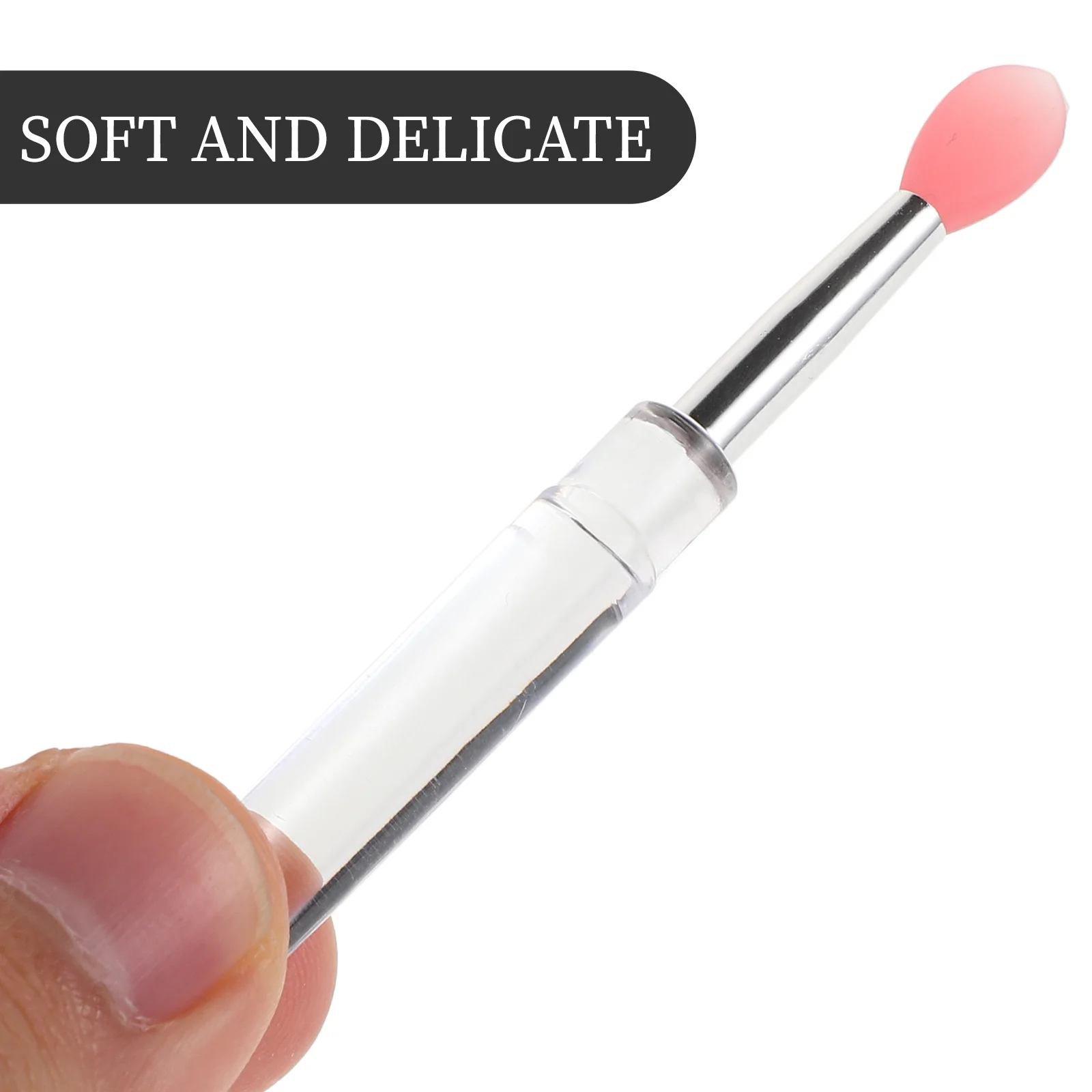 Juego de 5 pinceles de precisión para labios, aplicador de silicona de cristal para brillo de labios, bálsamo, crema, maquillaje, sombra de ojos, herramienta de viaje reutilizable