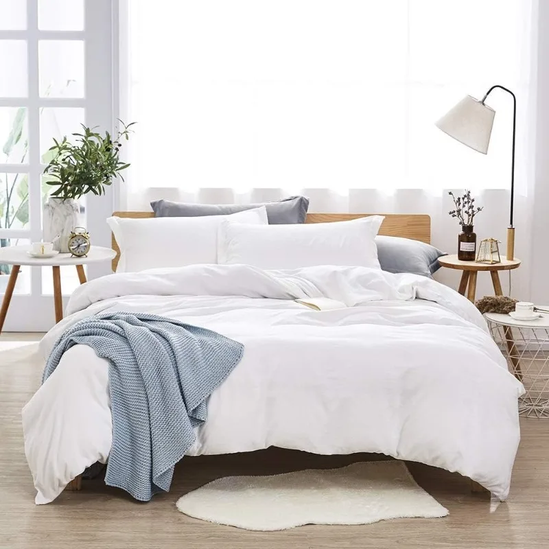 

Duvet Cover King,Washed Microfiber King Size Duvet Cover Set,Solid Color - Soft and Breathable with Zipper Closure