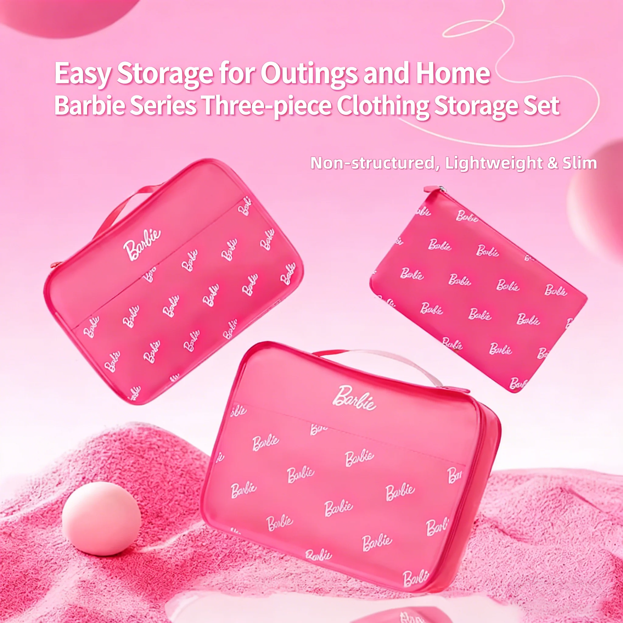 

3/6pcs Barbie Bag Portable Slim Ultra-Lightweight Small Items Storage for Travel Organizer Bag Fashion Foldable Luggage Gifts