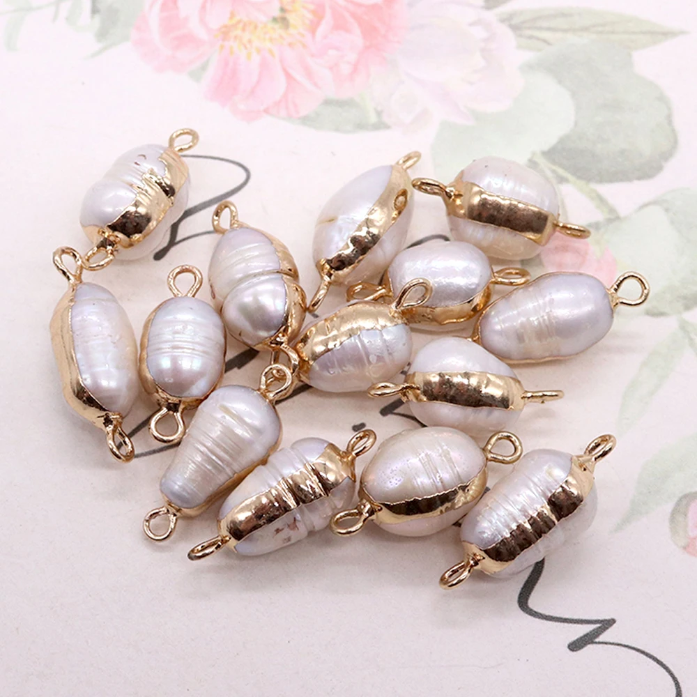 

Natural Freshwater Pearl Pendant Baroque Irregular Gourd Connector Pendants for Jewelry Making DIY Bracelet Necklace Jewelry