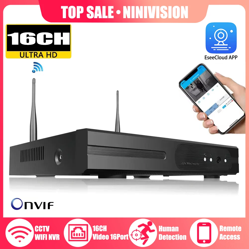 16CH 10CH 5MP Wifi PTZ Camera Cctv System Nvr IP Cctv Camera Wireless Network Security Camera System With Audio Eseecloud Kit