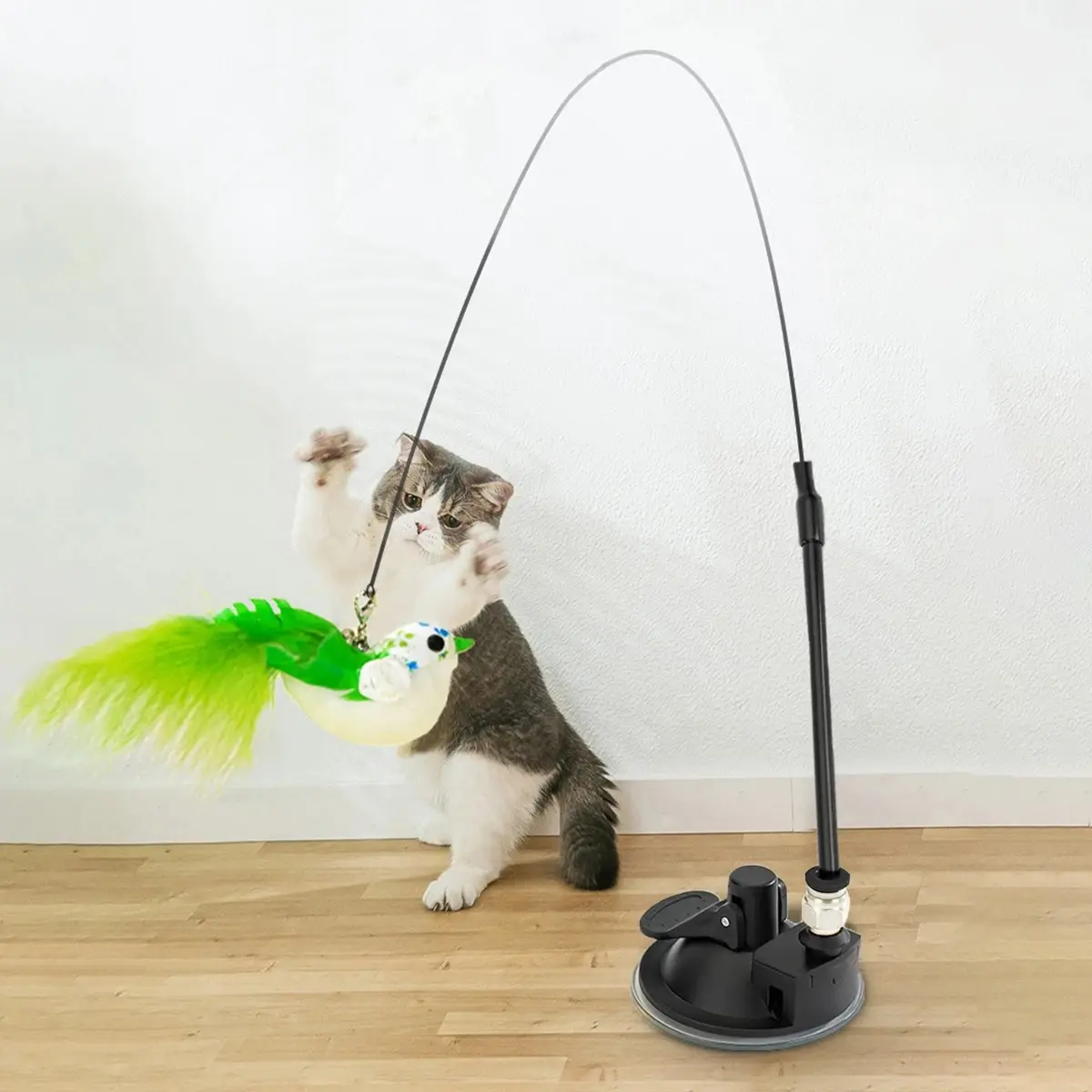 1pcs  Cat Interactive Toy Simulate Bird Interactive Sucker Feather Bell Funny Cat Toys