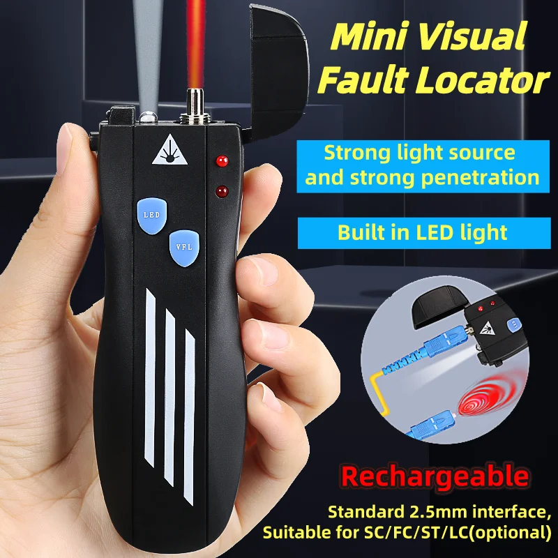 COMPTYCO FTTH Mini Visual Fault Locator 1/10/20/30/50mW VFL เครื่องทดสอบสายเคเบิลไฟเบอร์ออปติก SC/FC/ST 2.5 มม.