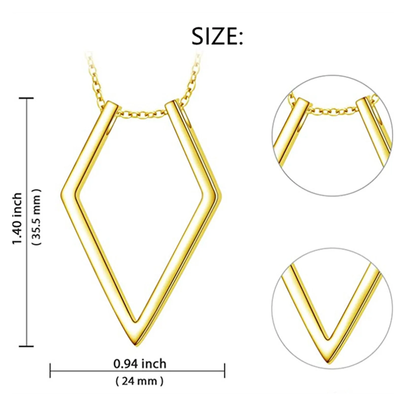 1Piece Fashion Necklace Geometric Simple Ring Holder Ring Pendant Necklace for Men Women Party Jewelry Neck Chain 45cm long