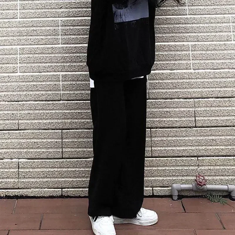 

Casual Pants Women Simple Basic Students All-match Black Spring Unisex Hot Sale Soft Ladies Bottom Autumn 3XL Ins Baggy Trousers