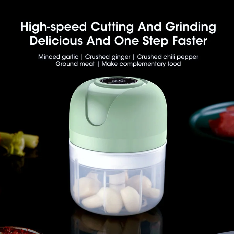 Mini Electric Garlic Press 250ML USB Charging Masher for Vegetables Fruits Onions And Ginger Kitchen Tool