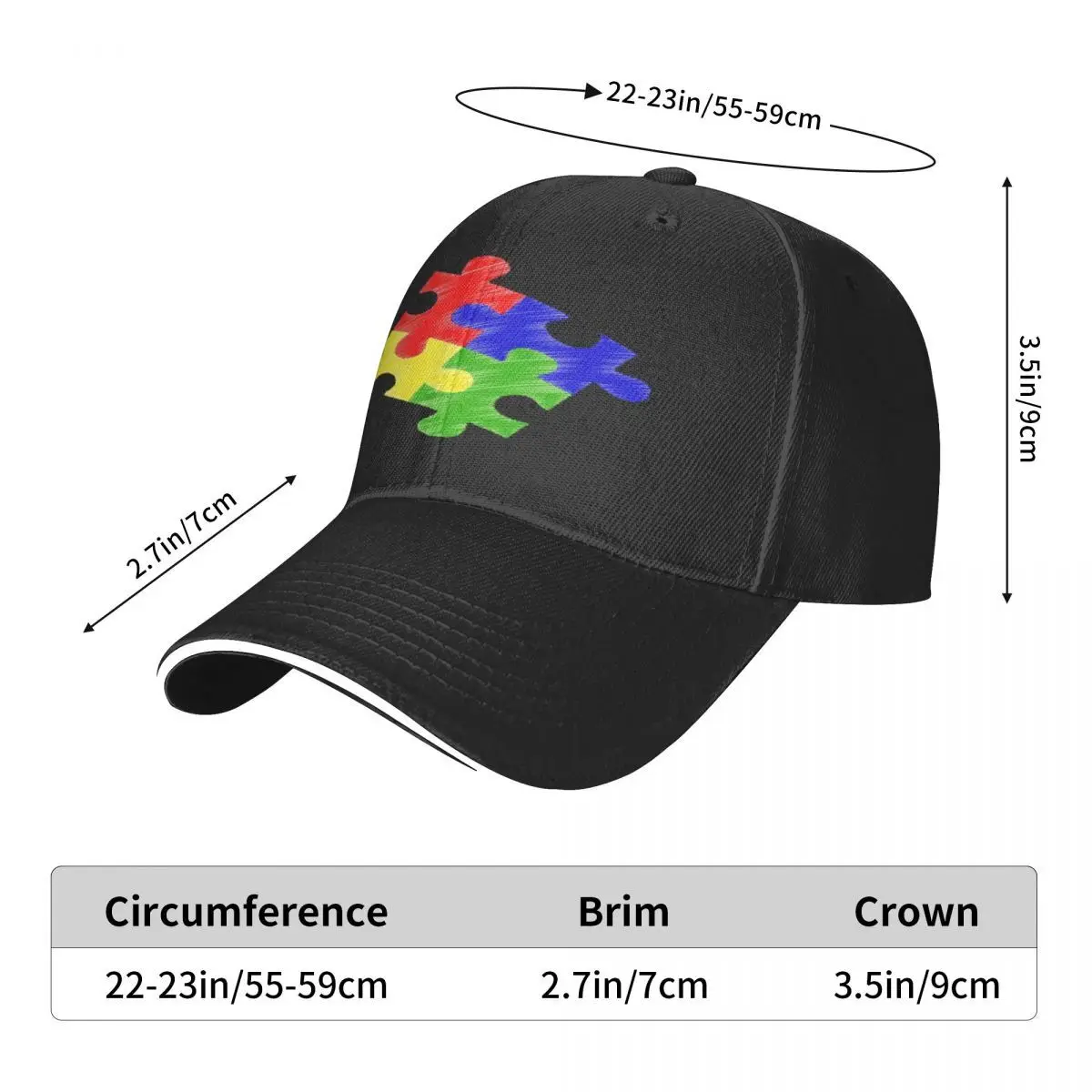 Gorra de béisbol con logotipo de Autismo para hombre, gorro deportivo, envío gratis, 262