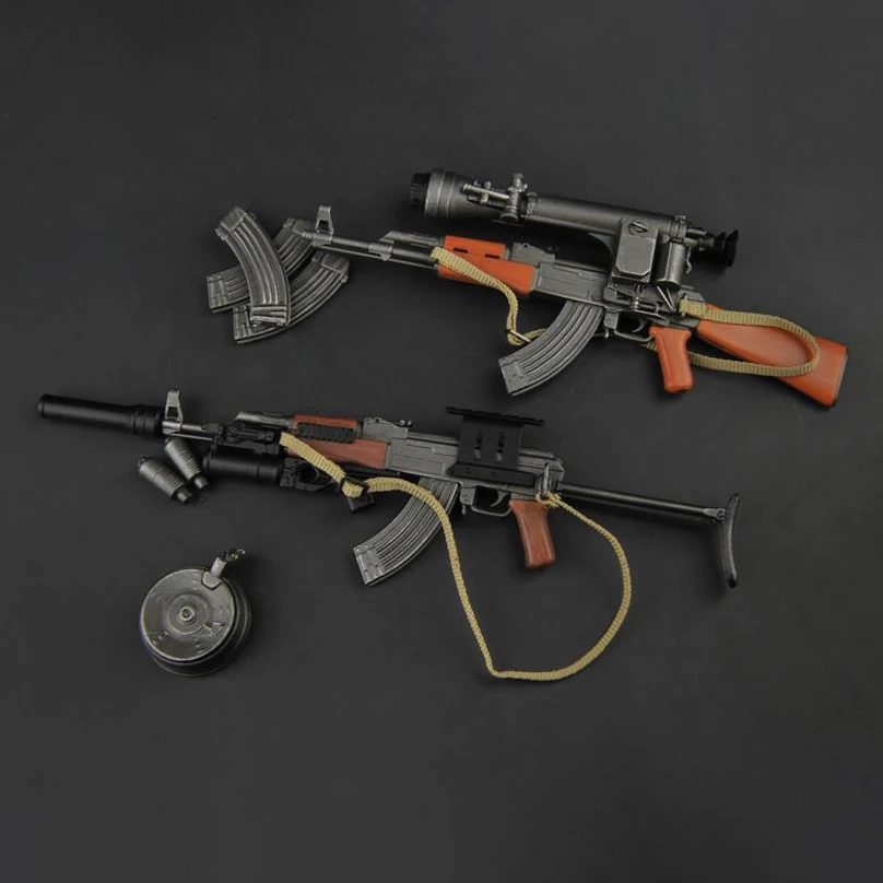 ZYTOYS ZY2007 ZY2008 1/6 AK47 AKS47 Rifle Gun Model Plastic Weapon Scene Accessories Props for 12