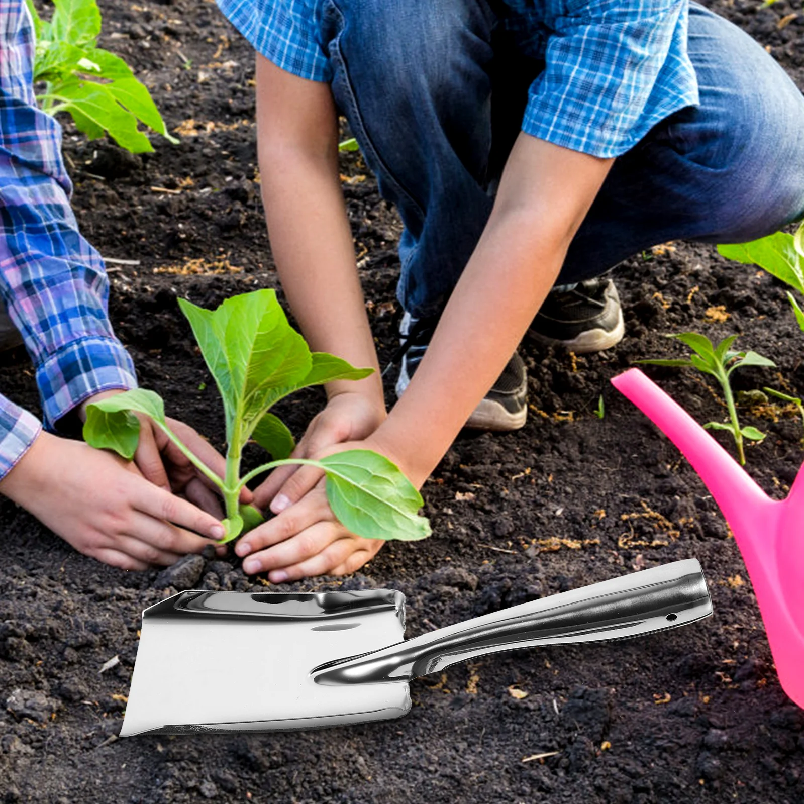 

Stainless Steel Shovel Multifunctional Camping Spade Thick Garden Tool Vegetable Planting Transplanting Seedling for Gardening