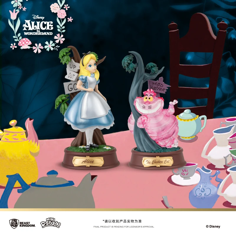 Original alice no país das maravilhas anime figura cheshire gato crianças brinquedos boneca de aniversário presente natal ornamentos modelo colecionável presente