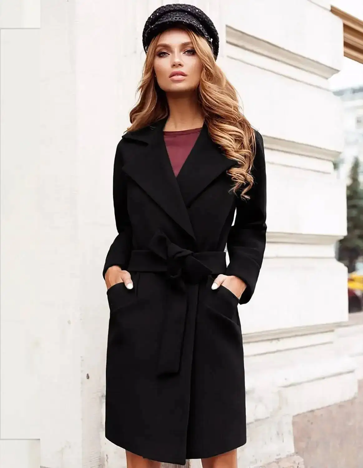 2026 Autumn/Winter Independent Station Wish  Fashionable Slimming Beltlapel Woolen Jacket Overcoat Smooths Your